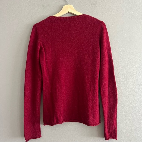 Philosophy Dane Lewis Deep Red 100% Cashmere Crew Neck Sweater Sz M - Picture 6 of 16